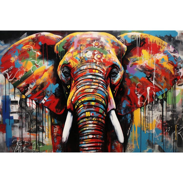 Colorful Elephant Canvas on Canvas